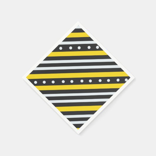 Streifen und Bläschen, schwarz Serviette (Ecke)