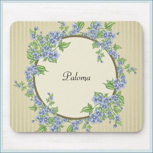 Streifen und Blauer Blume Mousepad