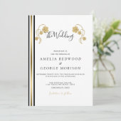 Streifen und Blume Einladung (Stehend Vorderseite)