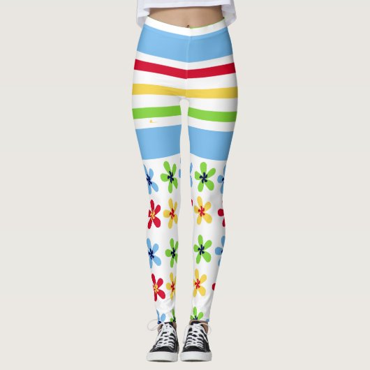 Streifen und Blume Leggings (Vorderseite)