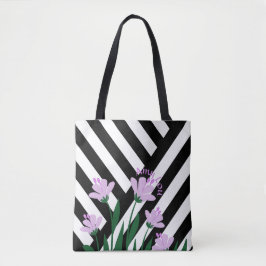 Streifen und Blume Tasche
