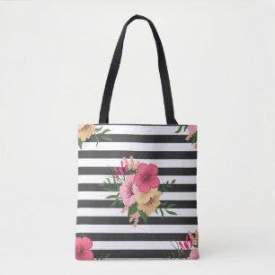 Streifen und Blume Tasche