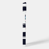 Streifen und Blumenrahmen, Monogramm iPhone Hülle (Rechte Seite)