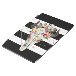 Streifen und Blumenschädel iPad Air Hülle