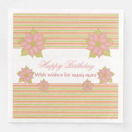 Streifen und Blütenanteil Serviette