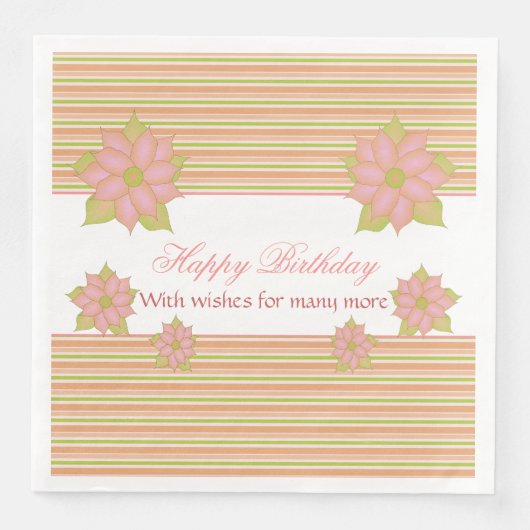 Streifen und Blütenanteil Serviette (Vorderseite)