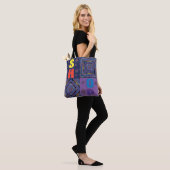 Streifen und Diamanten Farbige Monogramm Tasche (Am Model)