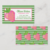 Streifen und Erdbeeren Business- oder Kontaktkarte Visitenkarte (Vorne/Hinten)