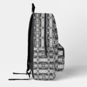 Streifen und geometrische Formen, grau, weiß Bedruckter Rucksack (Links)