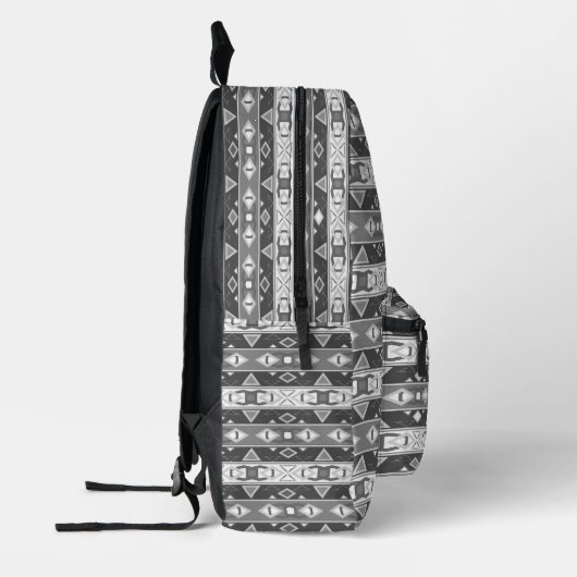 Streifen und geometrische Formen, grau, weiß Bedruckter Rucksack (Links)