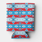 Streifen und geometrische Formen, rot-blau Dosenkühler (Vorderseite)