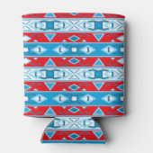 Streifen und geometrische Formen, rot-blau Dosenkühler (Rückseite)