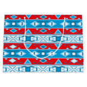Streifen und geometrische Formen, rot-blau Große Geschenktüte (Vorderseite)