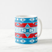Streifen und geometrische Formen, rot-blau Kaffeetasse (VorderseiteRechts)