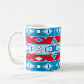 Streifen und geometrische Formen, rot-blau Kaffeetasse (Links)