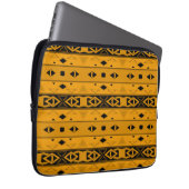 Streifen und geometrische Formen, schwarz Laptopschutzhülle (Vorne Rechts)