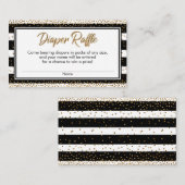 Streifen und Gold-Confetti-Windeln-Raffelkarten Begleitkarte (Vorne/Hinten)