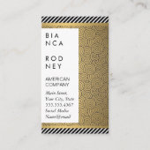 Streifen und goldene Metallic-Schichten wirbeln Mu Visitenkarte (Vorderseite)