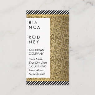 Streifen und goldene Metallic-Schichten wirbeln Mu Visitenkarte