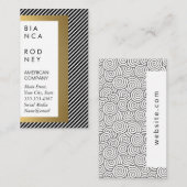 Streifen und goldene Metallschichten Visitenkarte (Vorne/Hinten)