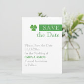 Streifen und grünes Klee, irische Hochzeit Das Dat Save The Date (Stehend Vorderseite)