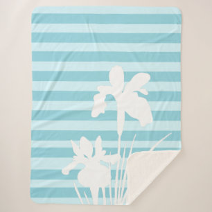 Streifen und Iris-Blume Silhouette Sherpadecke