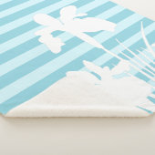 Streifen und Iris-Blume Silhouette Sherpadecke (3/4)