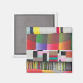 Streifen und Kurven Collage Magnet (Vorderseite/Rückseite)