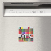 Streifen und Kurven Collage Magnet (In Situ (Geschirrspüler))