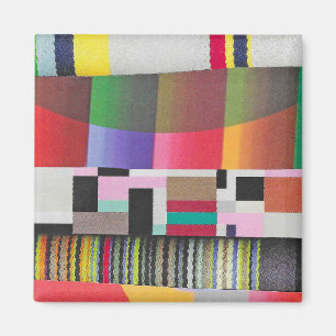 Streifen und Kurven Collage Magnet