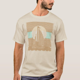 Streifen und Linien Segelboot abstrakt T-Shirt