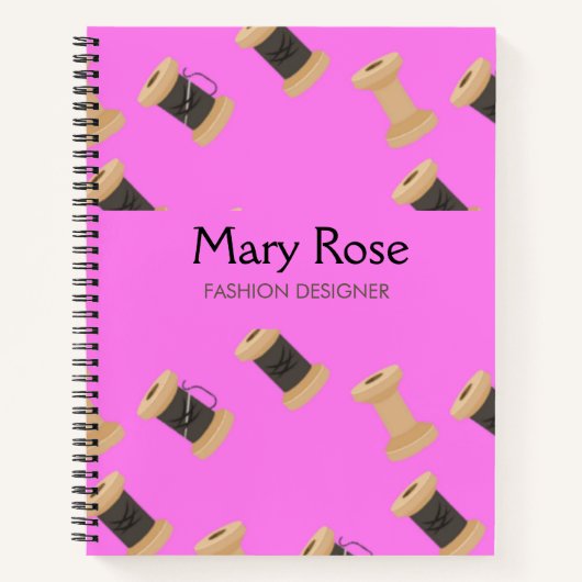 Streifen und Löffel Muster rosa Notizblock (Vorderseite)