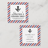 Streifen und Logo Vintag  Quadratische Visitenkarte (Vorne/Hinten)