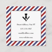 Streifen und Logo Vintag  Quadratische Visitenkarte (Rückseite)