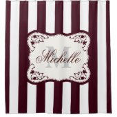 Streifen und Monogramm Duschvorhang (Vorderseite)