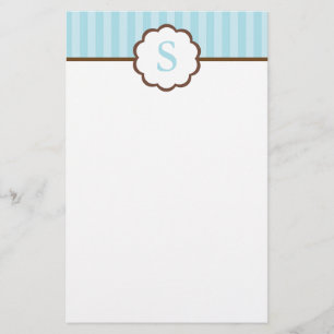 Streifen und Monogramm-Stationierung Briefpapier