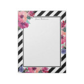 Streifen und Muster mit Ihrem Namen Notizblock (Rotiert)