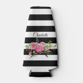 Streifen und Peonys Personalisiert Flasche Cooler Flaschenkühler