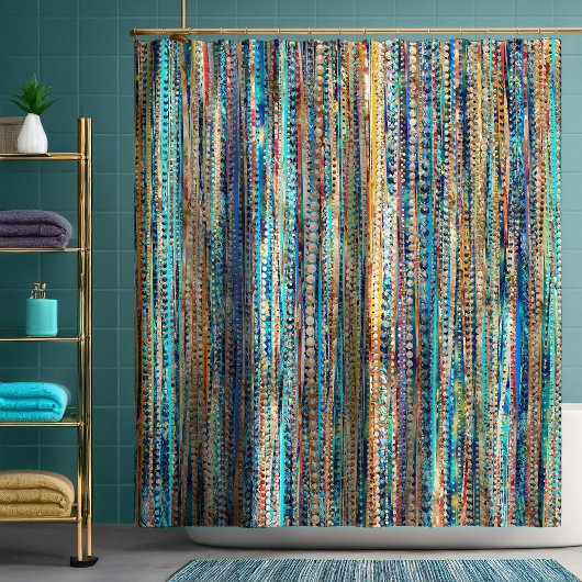 Streifen und Perlen Duschvorhang