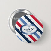 Streifen und Personalisiertes Ankermuster Button (Vorne & Hinten)