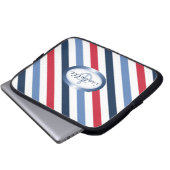 Streifen und Personalisiertes Ankermuster Laptopschutzhülle (Vorne Knopf)