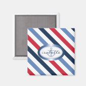 Streifen und Personalisiertes Ankermuster Magnet (Vorderseite/Rückseite)