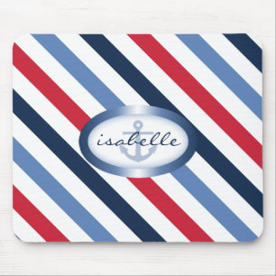 Streifen und Personalisiertes Ankermuster Mousepad