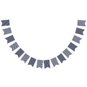 Streifen und Polka Dots Preppy Navy Bunting Wimpelkette