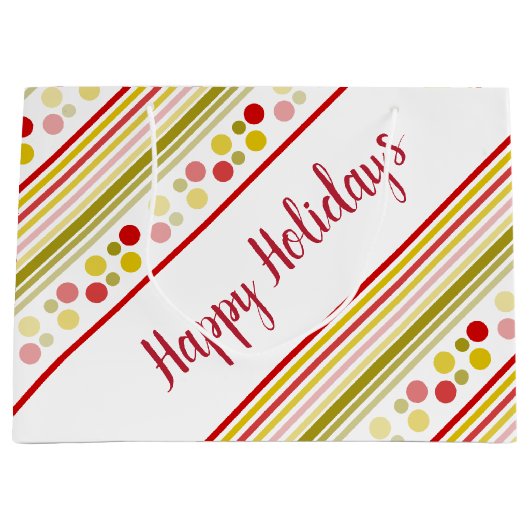 Streifen und Polka-Punkte Große Geschenktüte (Vorderseite)