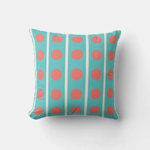 Streifen und Polka-Punkte in Orange und Creme Kissen