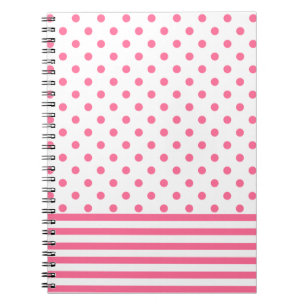 Streifen und Punkt - rosa - Notebook Notizblock