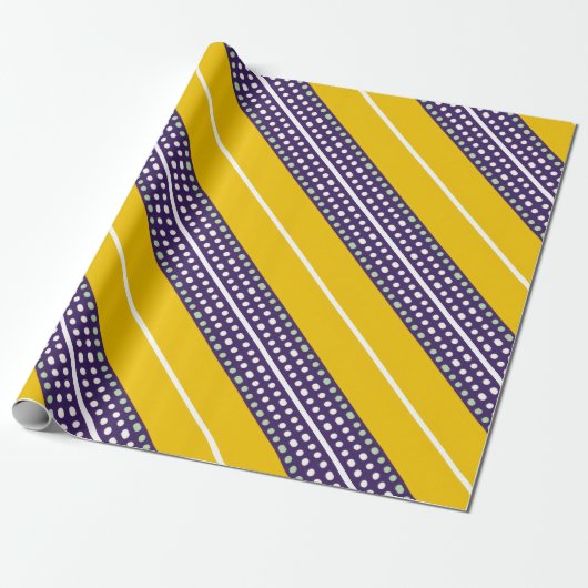 Streifen und Punkte Geschenkpapier (Ungerollt)
