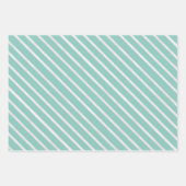Streifen und Punkte Meeresschaum Grün Sommer Geschenkpapier Set (Vorderseite 2)
