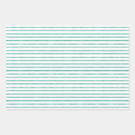 Streifen und Punkte Meeresschaum Grün Sommer Geschenkpapier Set